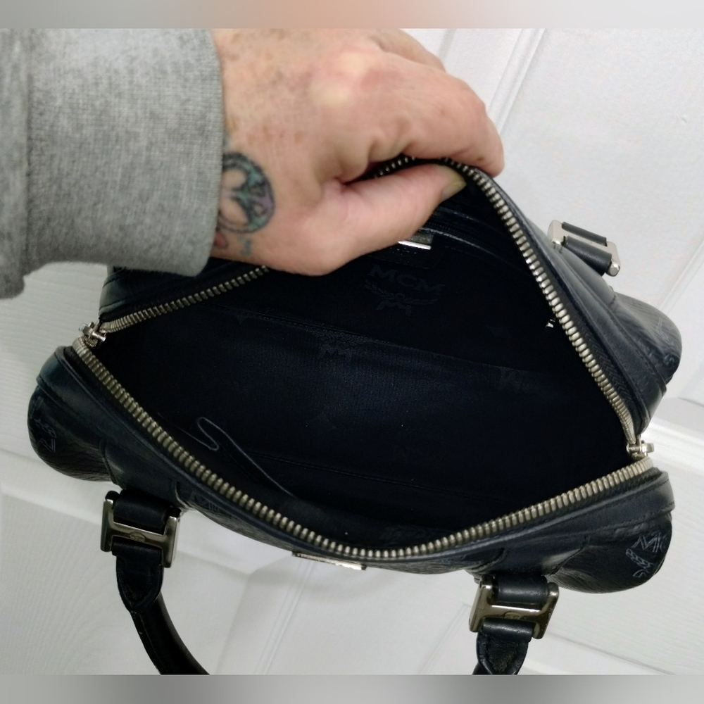MCM Mini Boston Bag Black Visetos - Picture 10 of 12
